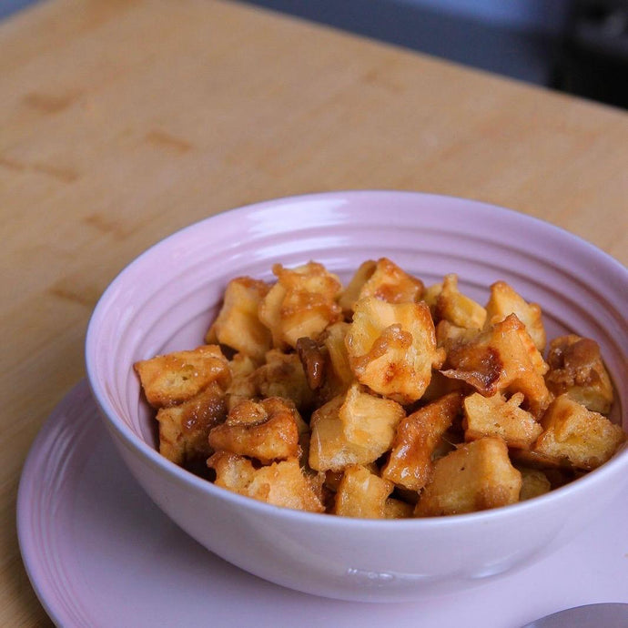 Chunks de Pandewaffle con canela- snack casero sin gluten